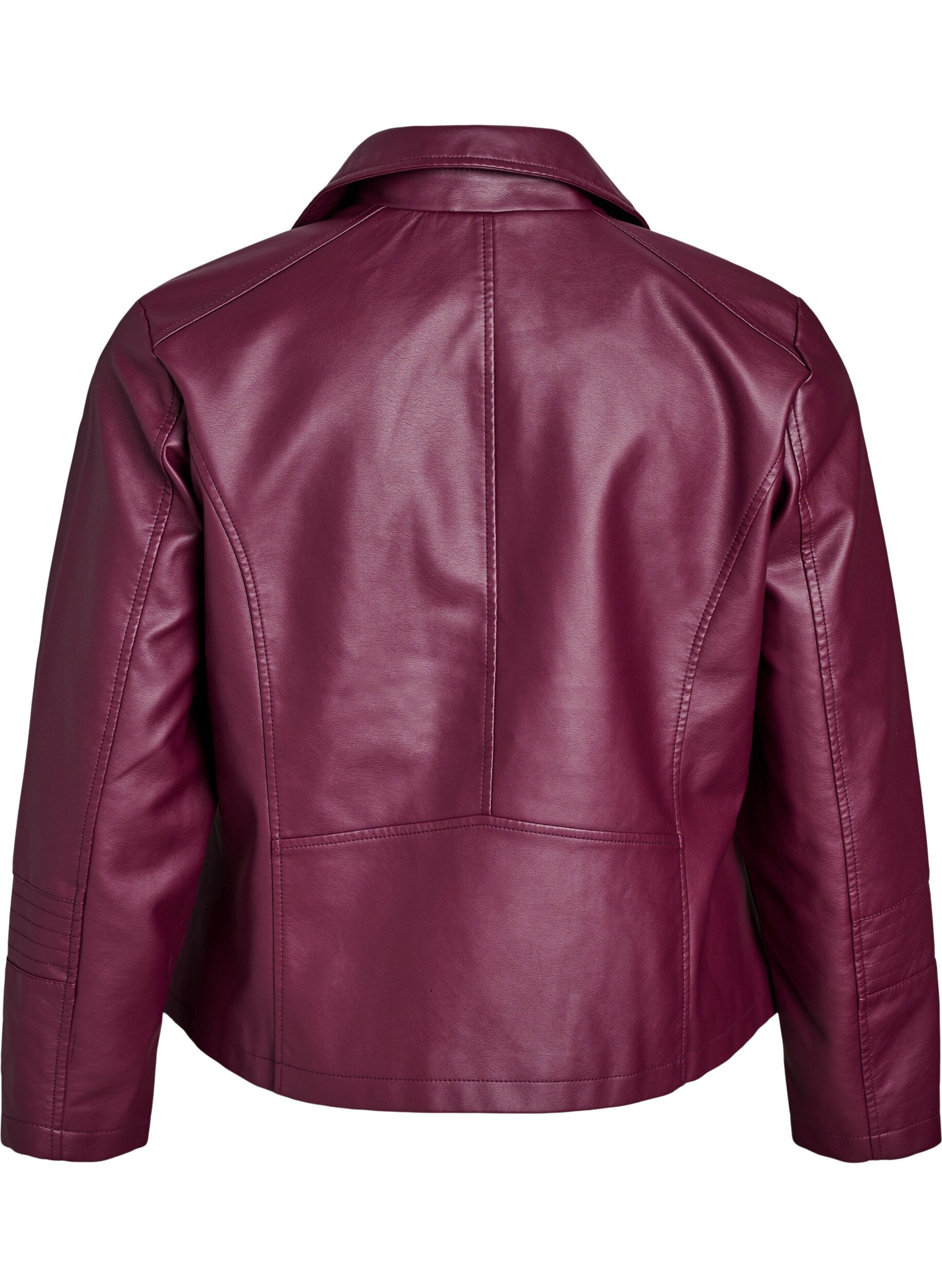 ZizziImitatieleer bikerjack, Rood, Packshot image number 1