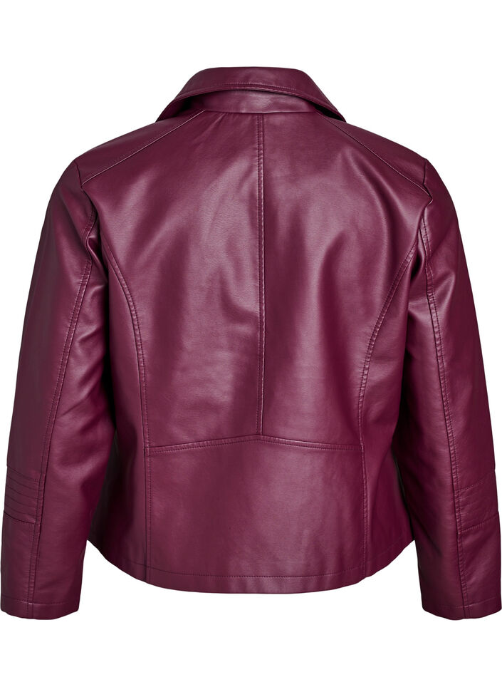 Imitatieleer bikerjack, Rood, Packshot image number 1