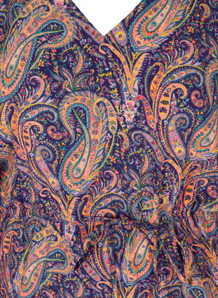 Viscose kaftan jurk met paisley print, Paisley AOP, Packshot image number 2