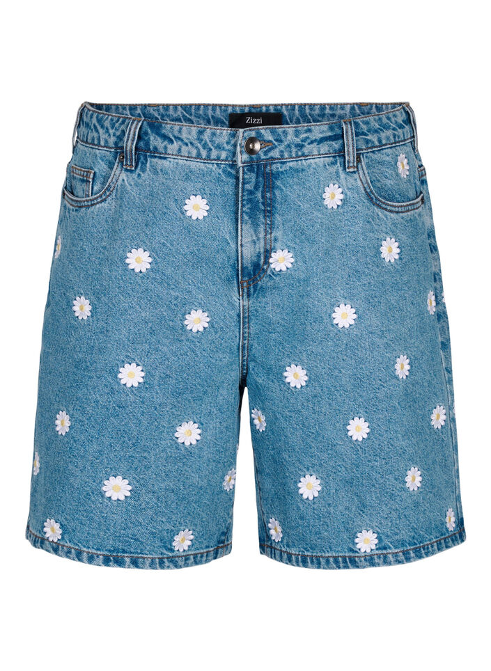 Mille korte broek met hoge taille en geborduurde bloemen, L.B. Flower, Packshot image number 0