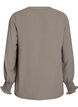 Blouse met smockmanchetten en V-hals, Beige, Packshot image number 1