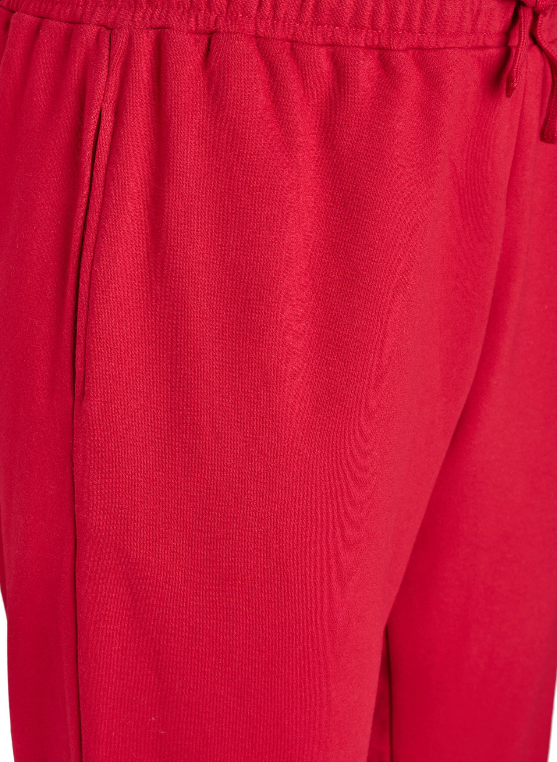 Zizzi Sweatpants met hoge taille, Rood, Packshot image number 2