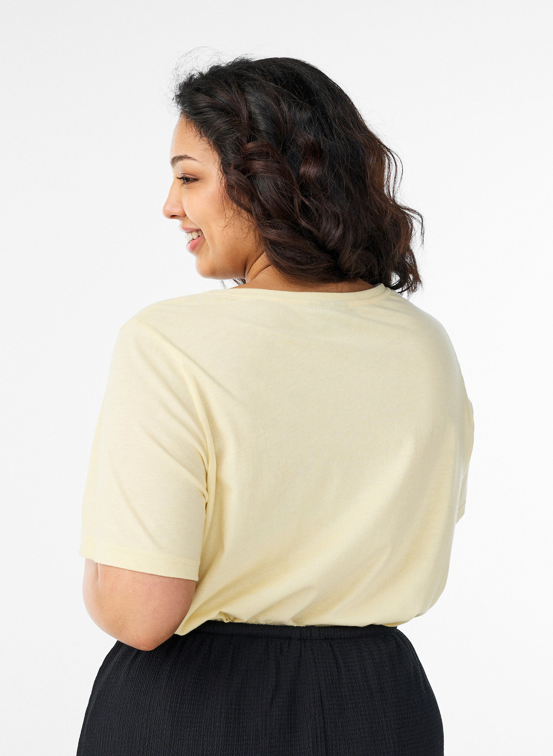 ZizziT-shirt met print, Geel, Model image number 2