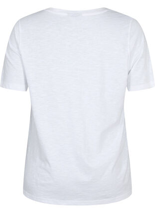 Basic t-shirt met korte mouwen en V-hals, Bright White, Packshot image number 1