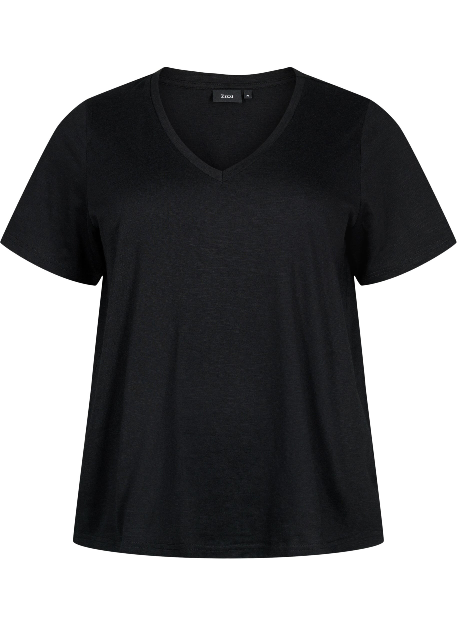 Basic t-shirt met korte mouwen en v-hals