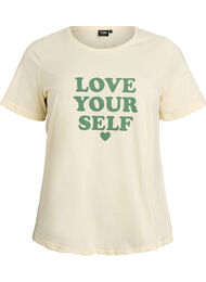 T-shirt met print, Geel