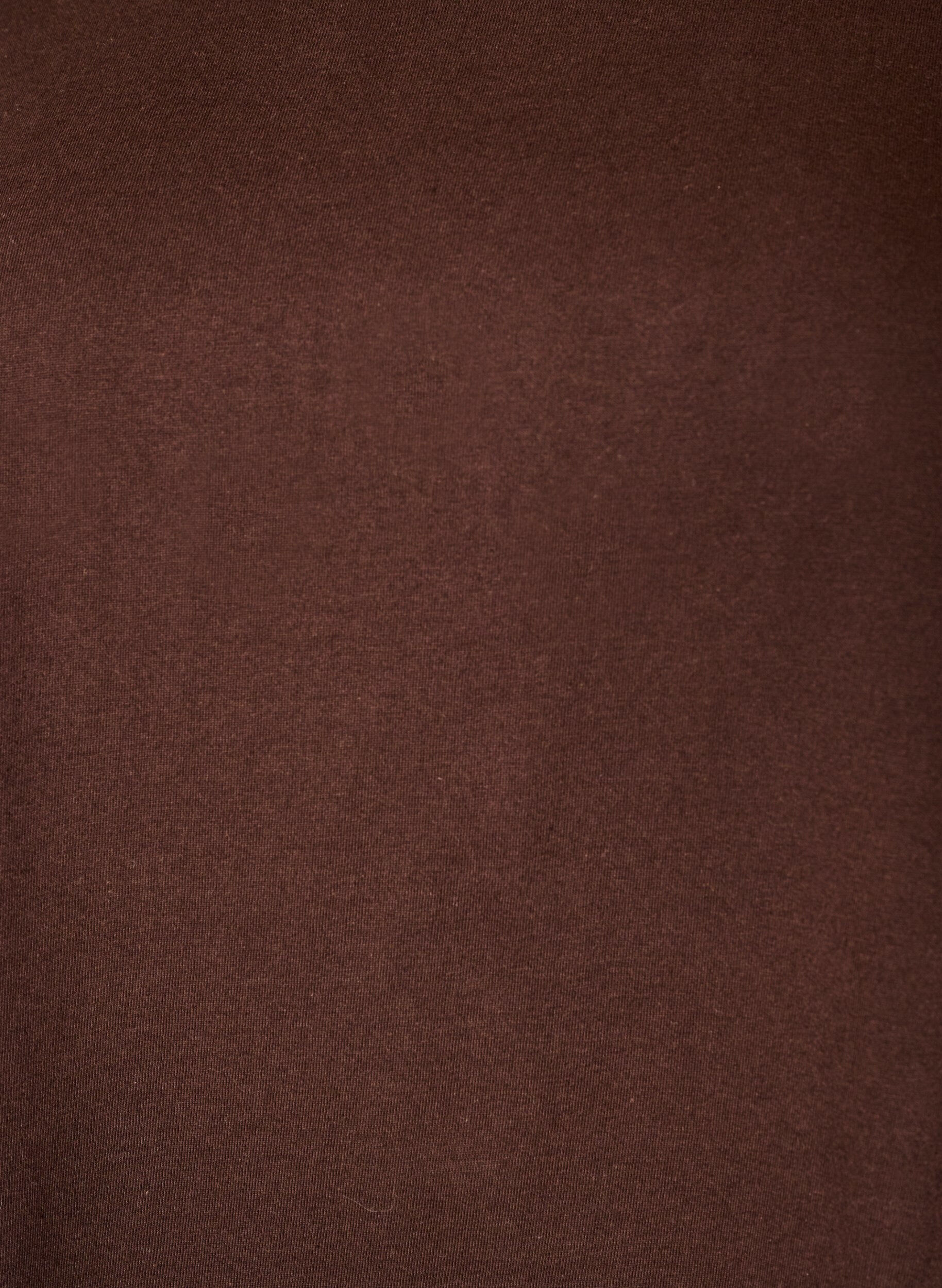 ZizziKatoenen T-shirt met haakdetail, Bruin, Packshot image number 2