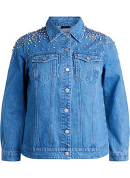 Denim jack met strass-steentjes, Blauw