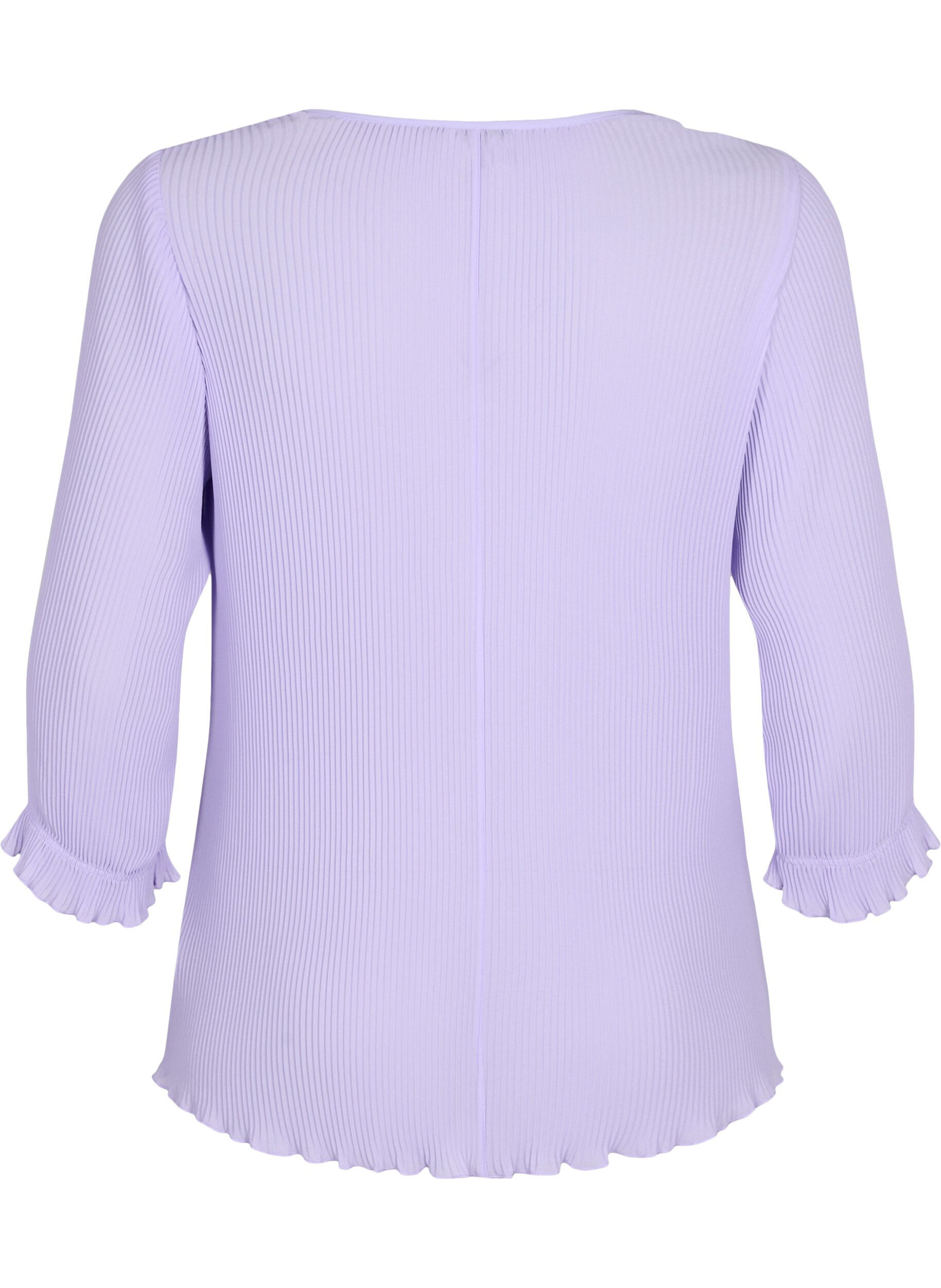 Zizzi Geplooide blouse met 3/4 mouwen, Lavender, Packshot image number 1