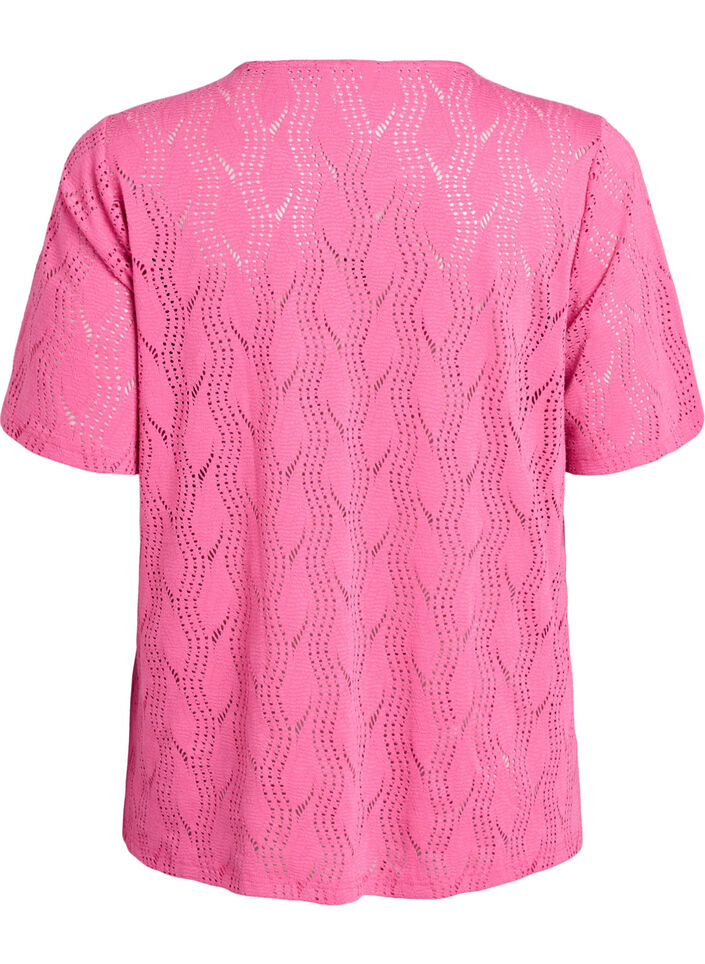 Jersey T-shirt met oogjespatroon, Roze, Packshot image number 1