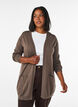 Lang gebreid vest in viscosemix, Bruin, Model image number 0