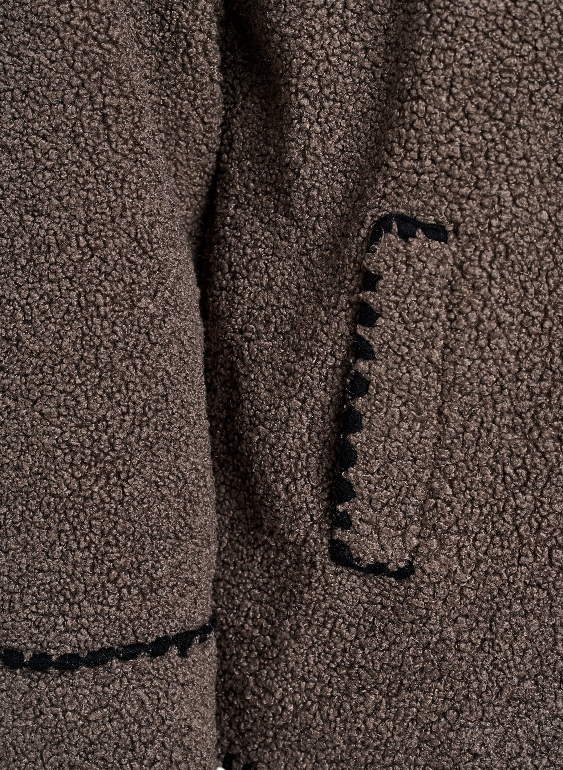 Zizzi Teddy jas met contrast details, Bruin, Packshot image number 3