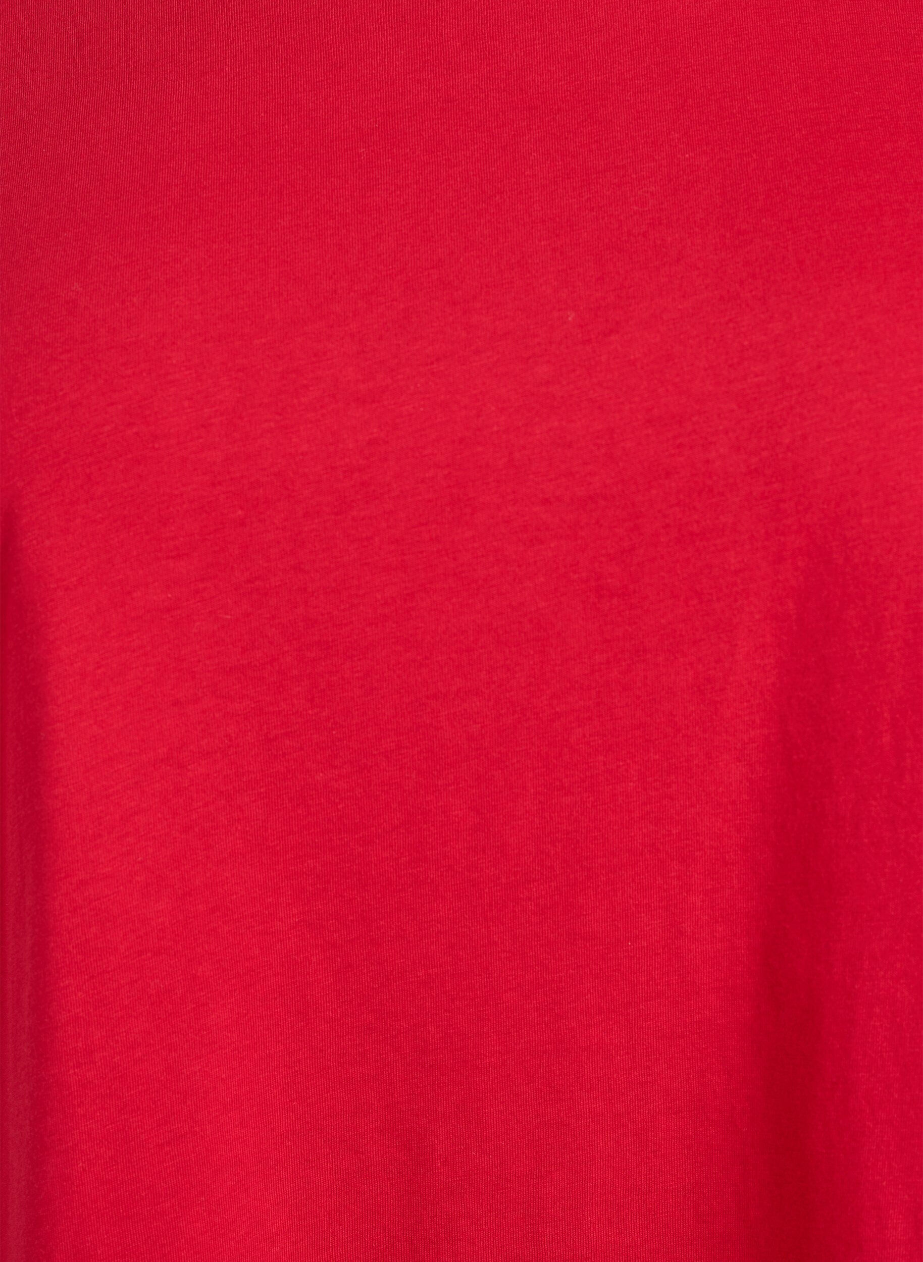 ZizziT-shirt met korte mouwen van katoenmix, Rood, Packshot image number 2