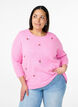 Gebreide blouse met bloemen en 3/4 mouwen, Begonia Pink Mel., Model image number 0