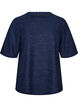 Blouse met structuur en glitter, Blauw, Packshot image number 0
