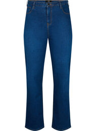 Megan jeans met normale pasvorm en extra hoge taille, Dark blue