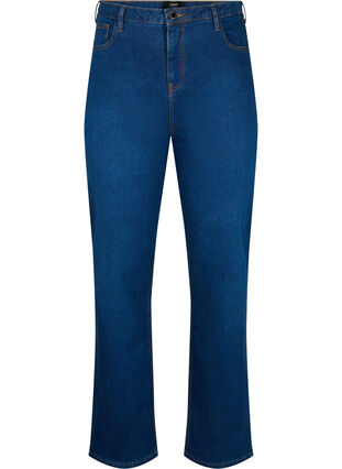Megan jeans met normale pasvorm en extra hoge taille, Dark blue, Packshot image number 0