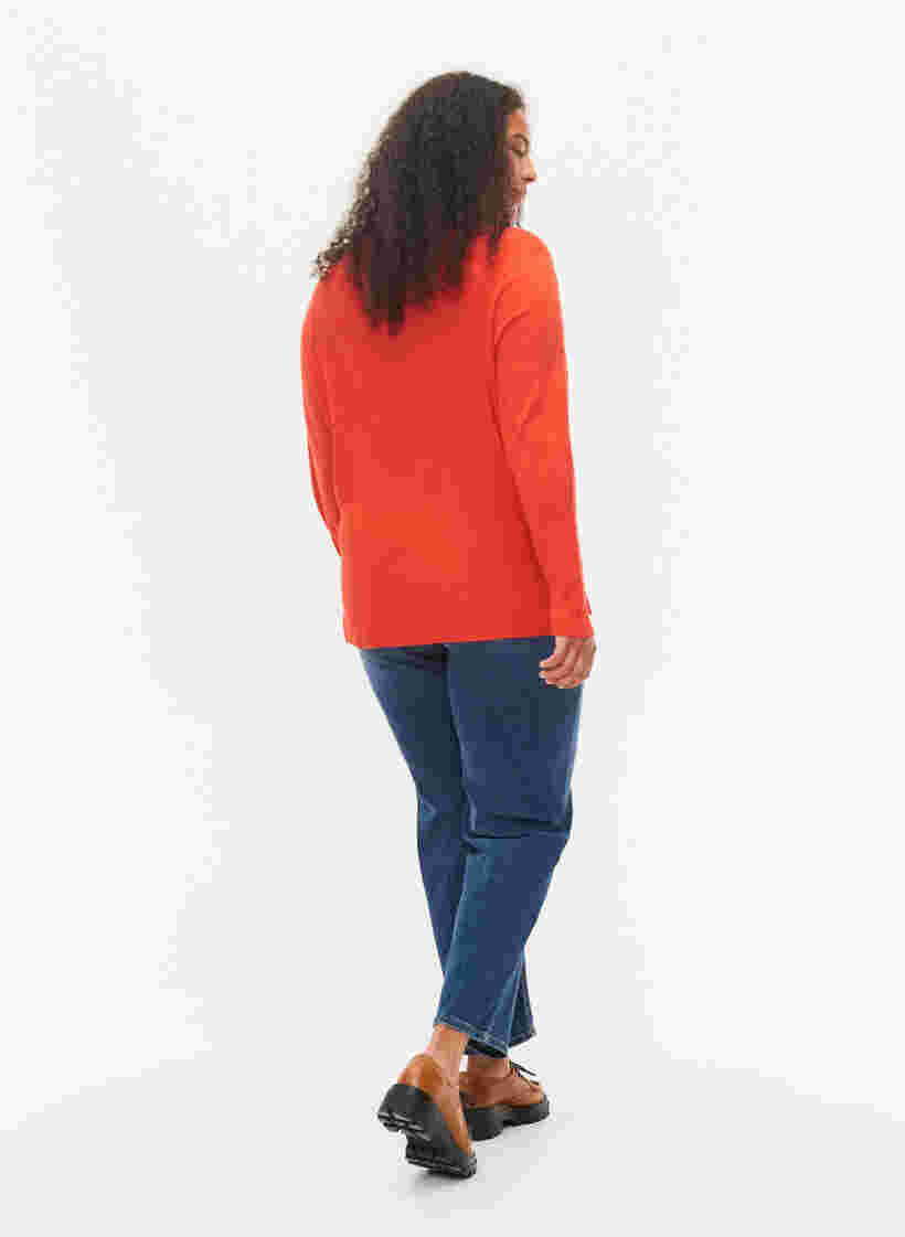 Gemma jeans met hoge taille en push up, Blue denim, Model image number 1