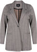 Geruite blazer met knoopsluiting, Beige Brown Check, Packshot image number 0