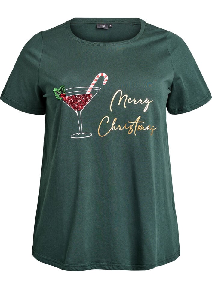 Kerst T-shirt van biologisch katoen, Groen, Packshot image number 0