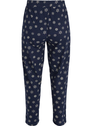 Losse pyjama broek in biologisch katoen, Night Sky Snow, Packshot image number 1