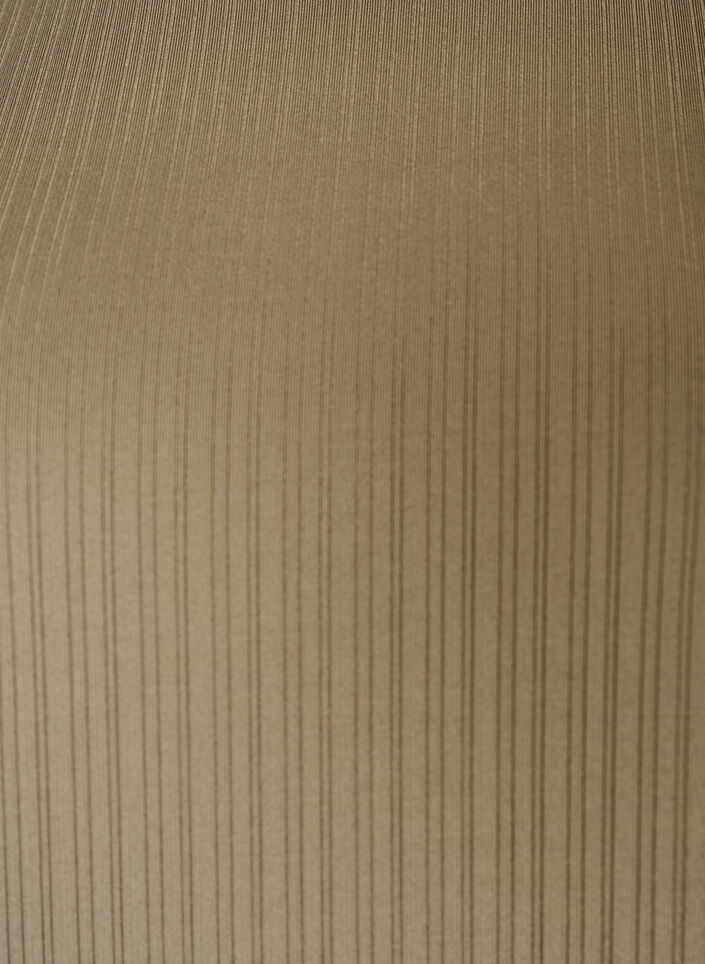 Jersey blouse met gestructureerde strepen en een gesmokte zoom, Bruin, Packshot image number 2