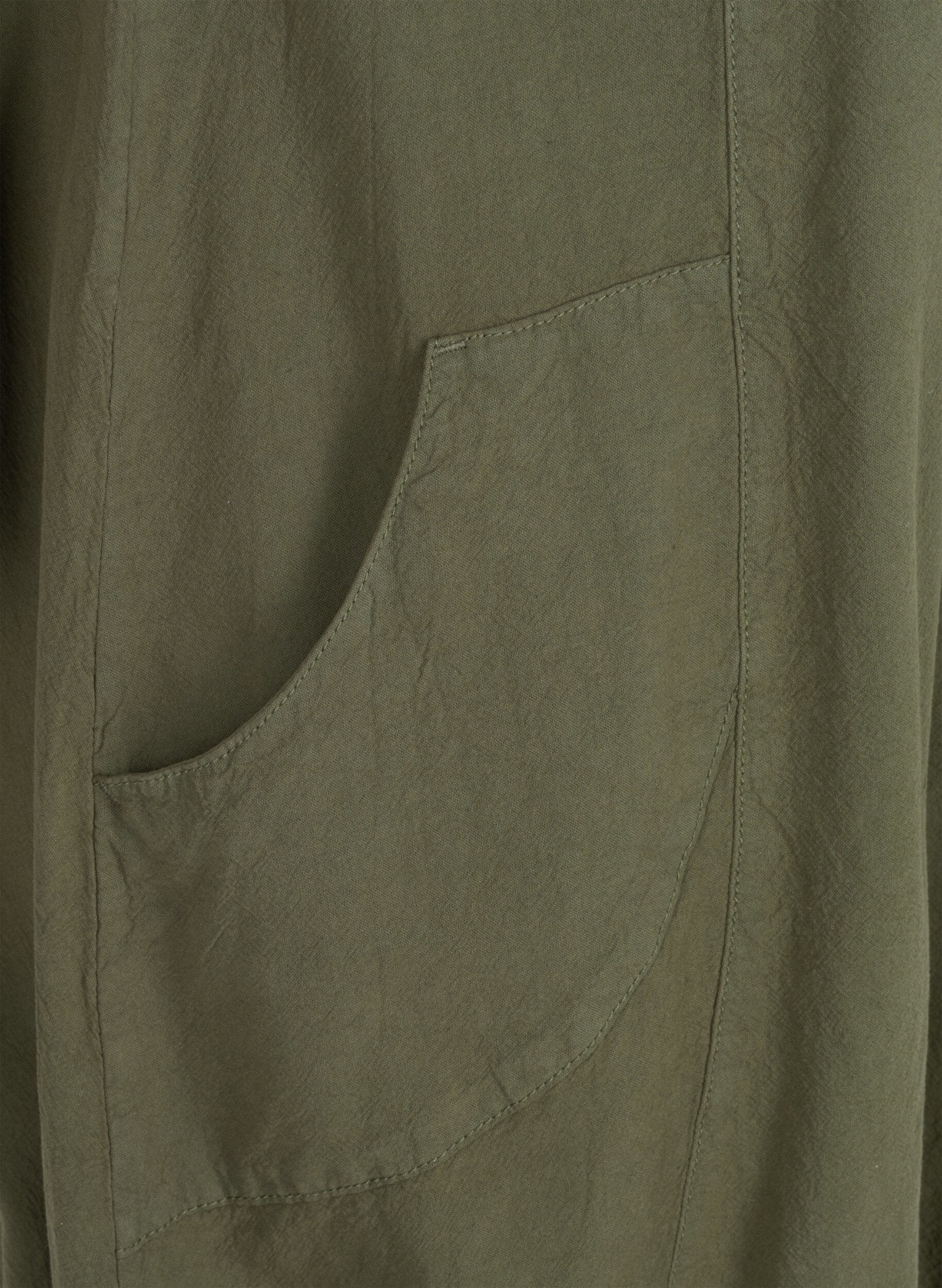 Zizzi Katoenen jurk met korte mouwen, Groen, Packshot image number 2