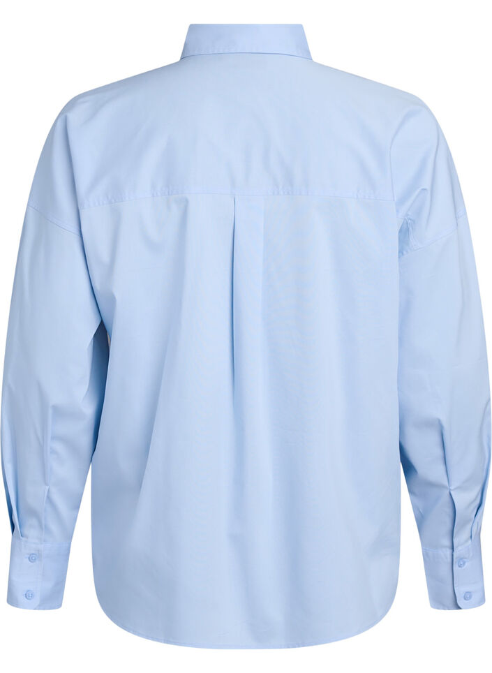 Klassiek katoenen shirt met een losse pasvorm, Blauw, Packshot image number 1
