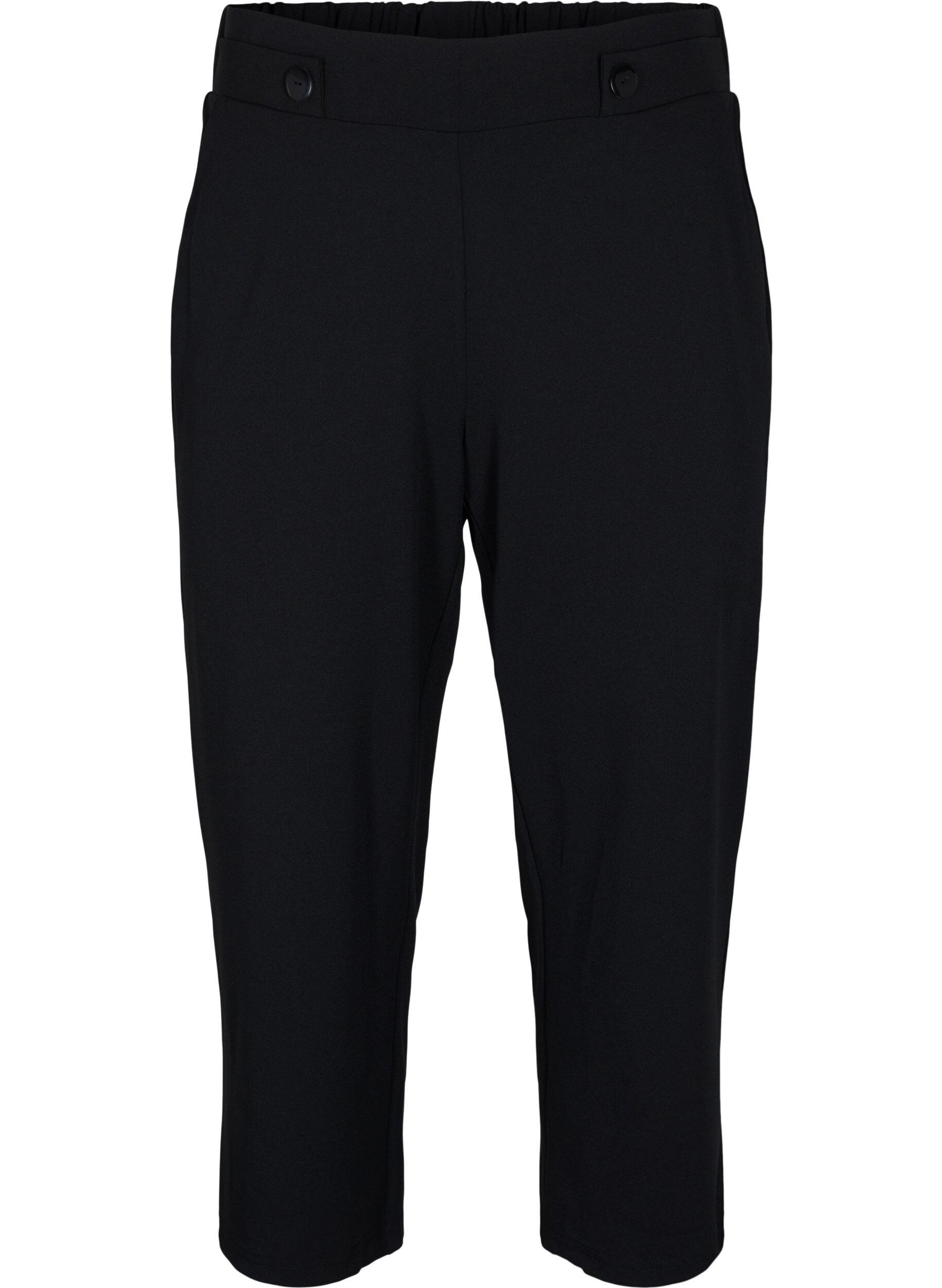 Zizzi7/8 broek met losse pasvorm, Zwart, Packshot image number 0