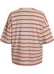Oversized T-shirt met strepen en 1/2 mouwen, Beige, Packshot image number 1