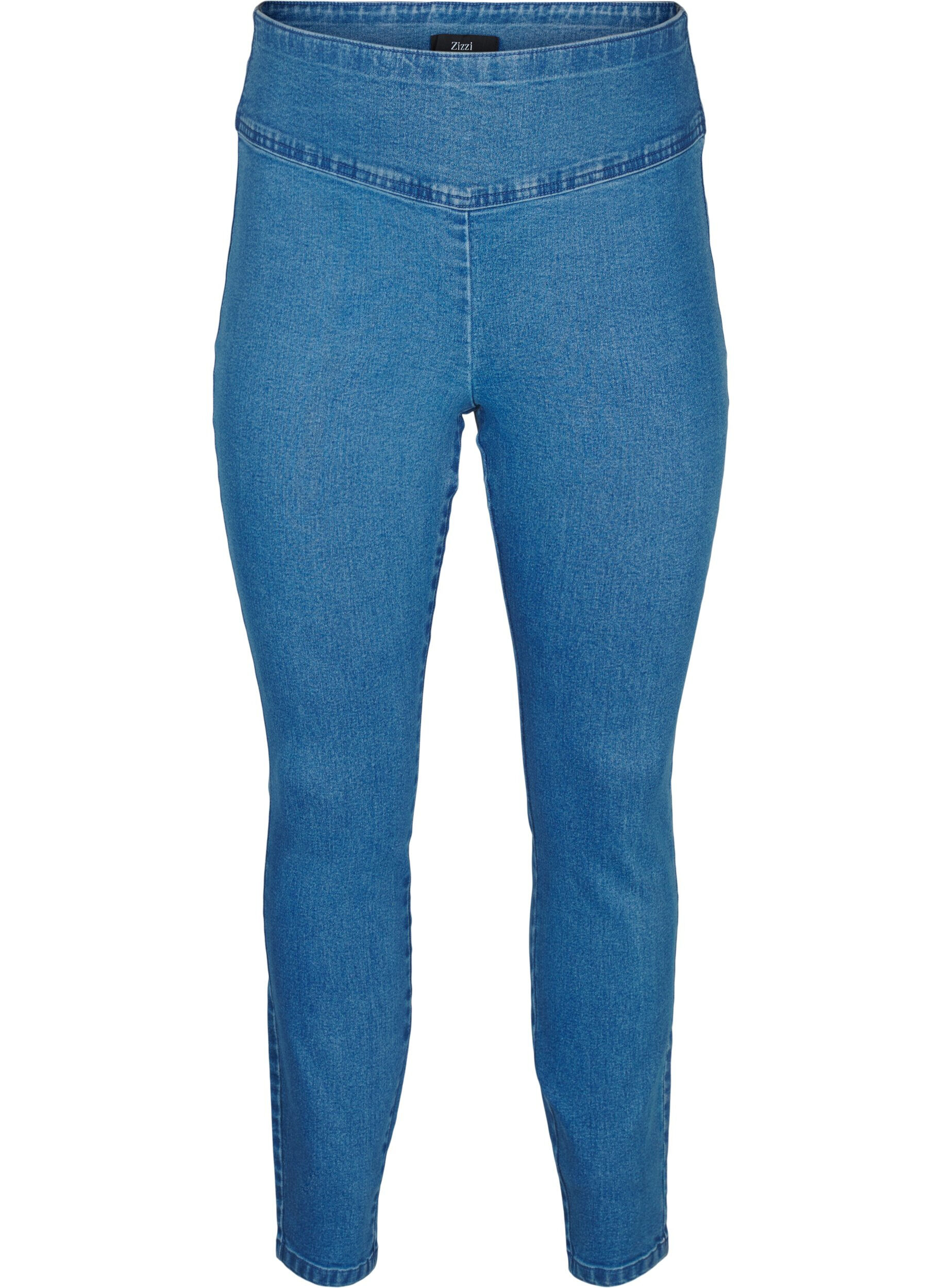 ZizziRekbare jeggings met een hoge taille, Blauw, Packshot image number 0