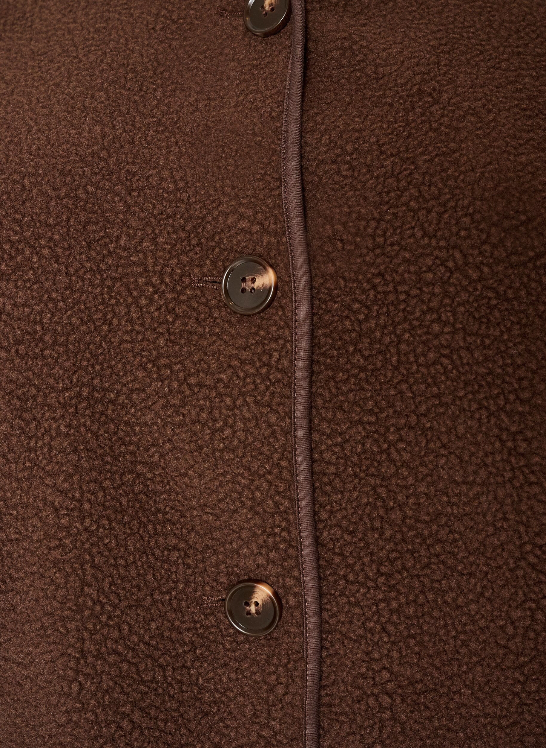 ZizziTeddyjack met een ronde hals en knopen, Bruin, Packshot image number 2
