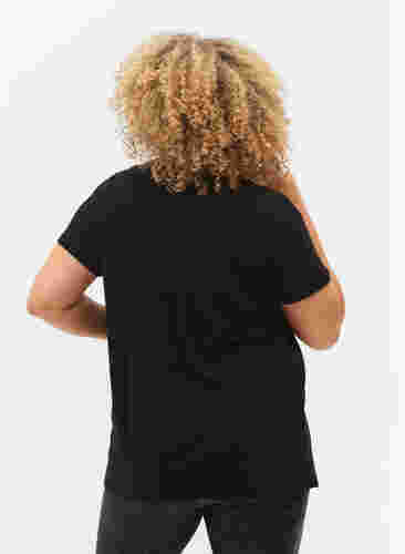 Trainingsshirt met print, Black w. Pink A, Model image number 1