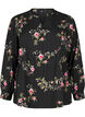 Blouse met lange mouwen en bloemenprint, Zwart, Packshot image number 0