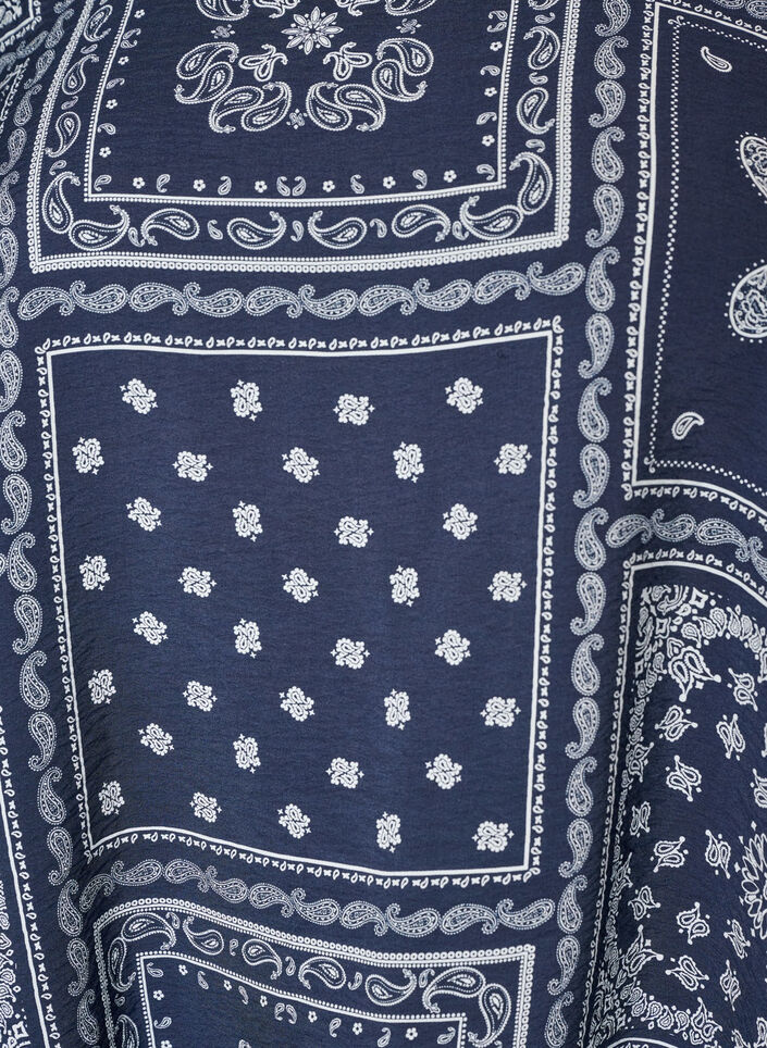 Viscose blouse met paisleymotief en ballonnenmouwen, Blauw, Packshot image number 2