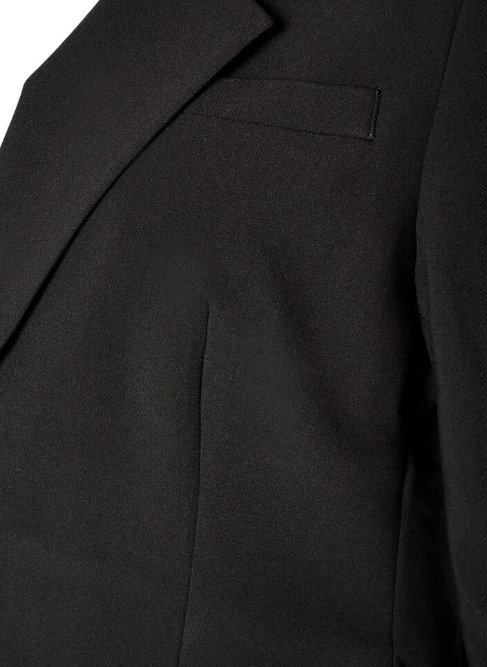 Klassieke blazer met een enkele knoopsluiting, Zwart, Packshot image number 3