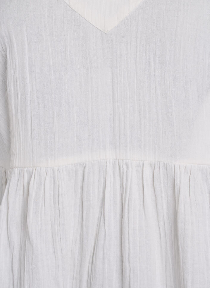 Katoenen strandjurk met spaghettibandjes, Vanille, Packshot image number 2