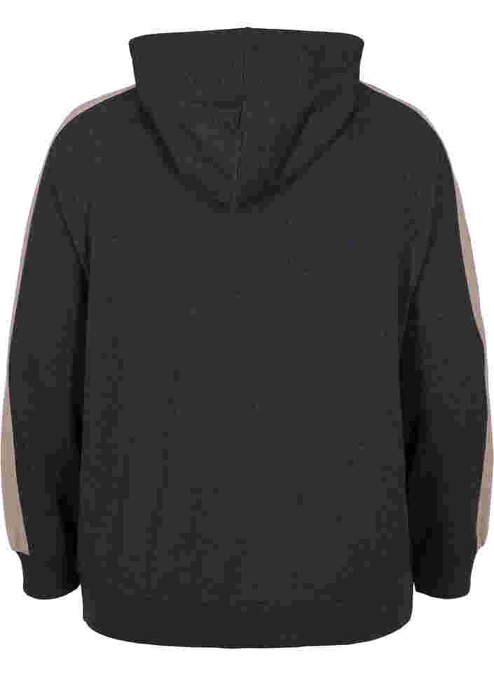 Sweatshirt met rits en capuchon, Black, Packshot image number 1