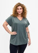 Los trainings-T-shirt met v-hals, Balsam Green, Model image number 0