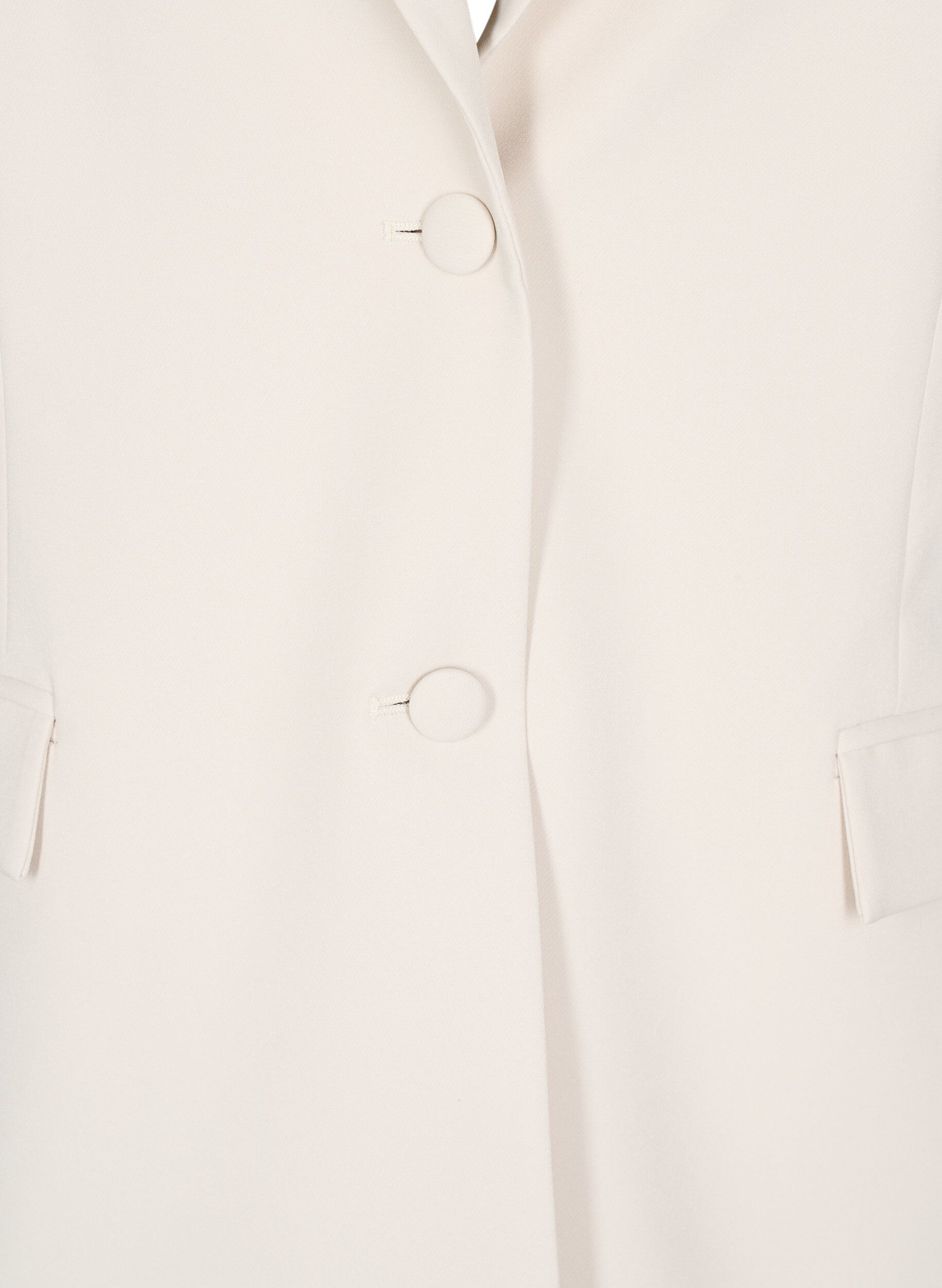 Zizzi Klassieke blazer met knoopsluiting, Beige, Packshot image number 2