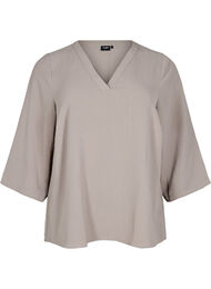 Blouse met 3/4 mouwen, Beige