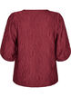 Blouse met textuur en 3/4 mouwen, Rood, Packshot image number 1