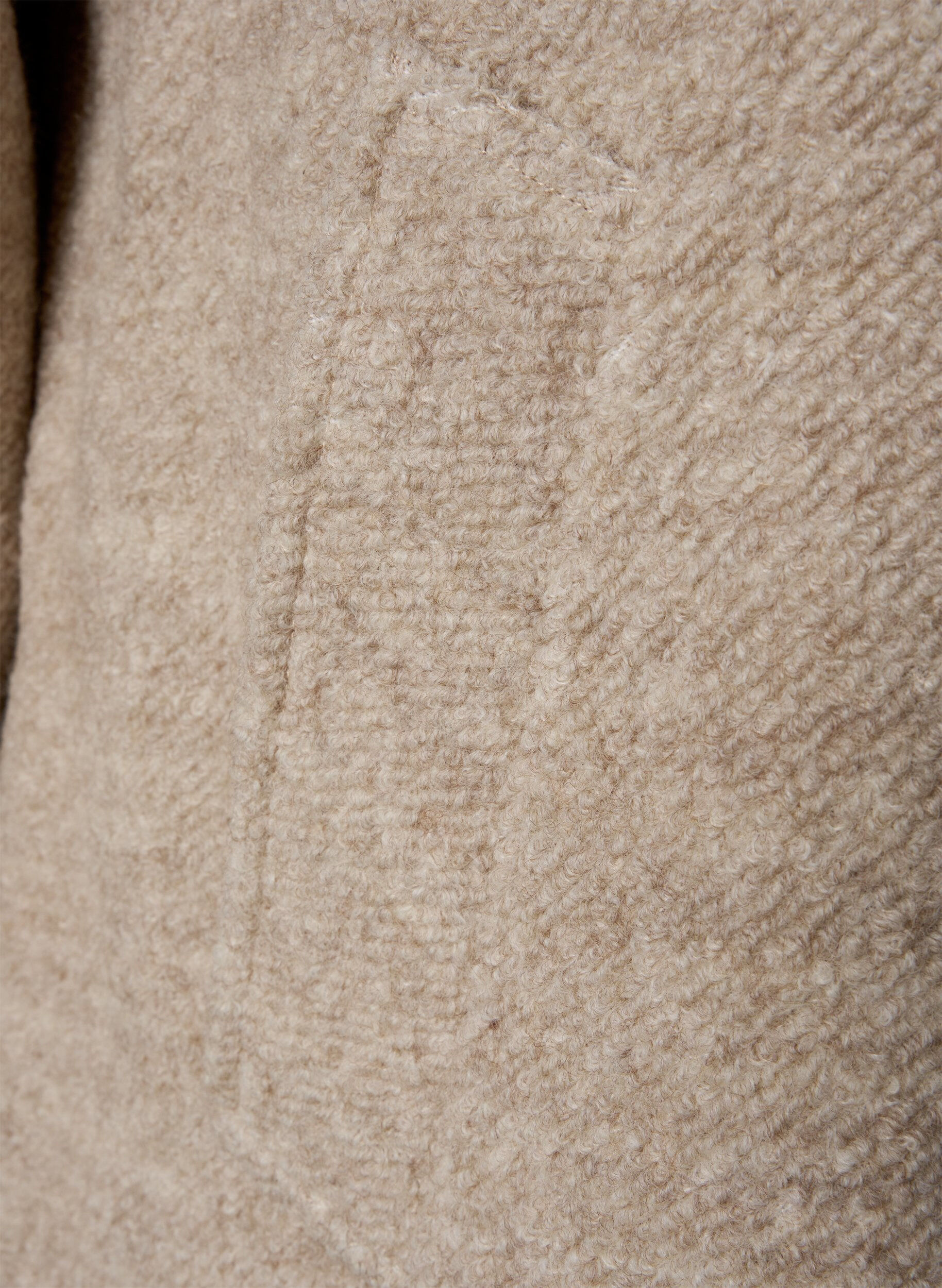 Zizzi Plaid boucl&eacute; jas met knoppen, Simply Taupe, Packshot image number 2