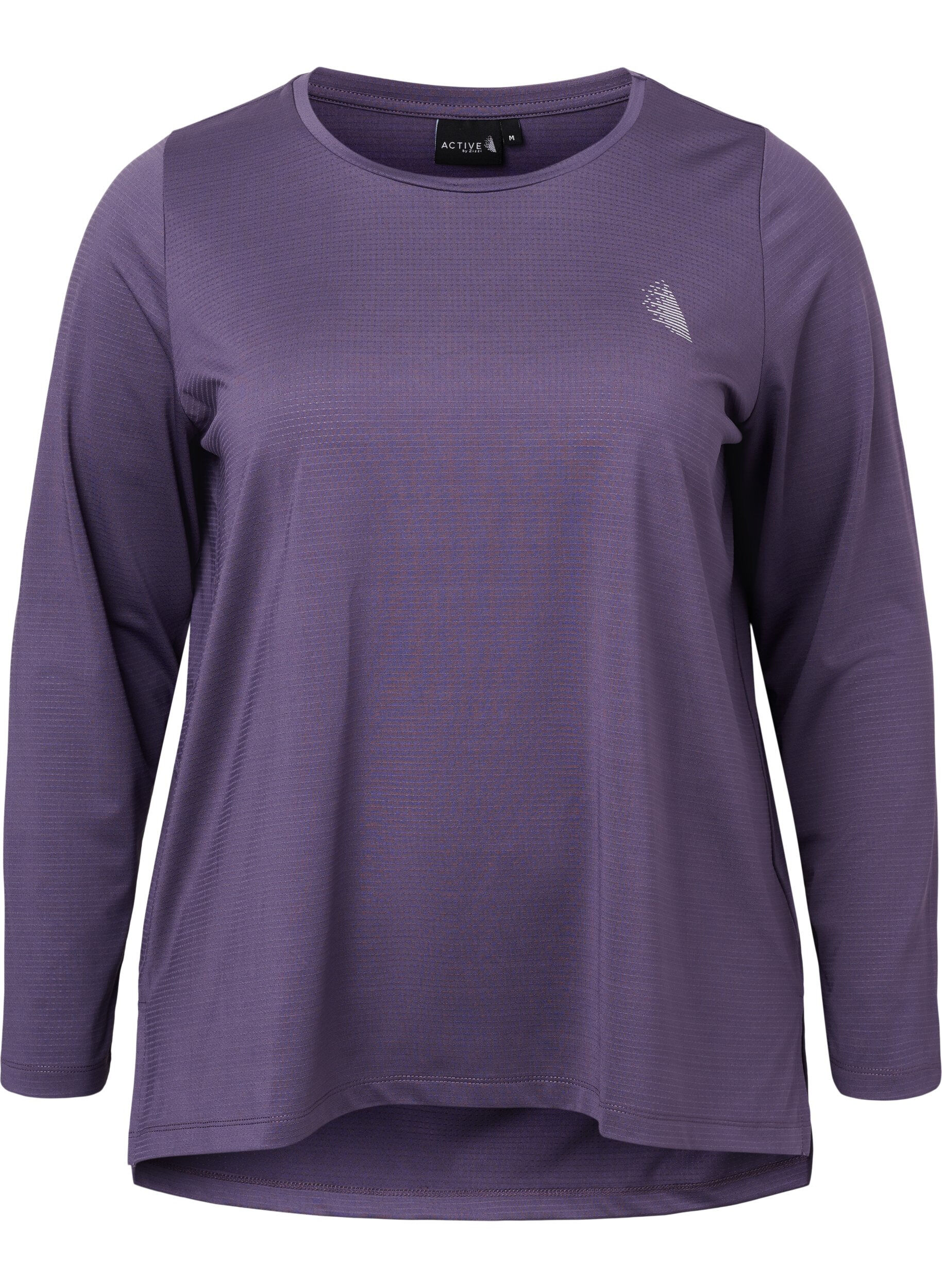 Zizzi Sportblouse met structuur en lange mouwen, Purple Plumeria, Packshot image number 0