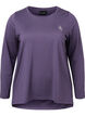 Sportblouse met structuur en lange mouwen, Purple Plumeria, Packshot image number 0