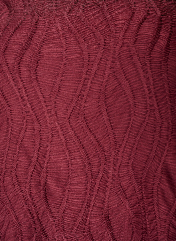 Blouse met textuur en 3/4 mouwen, Rood, Packshot image number 2