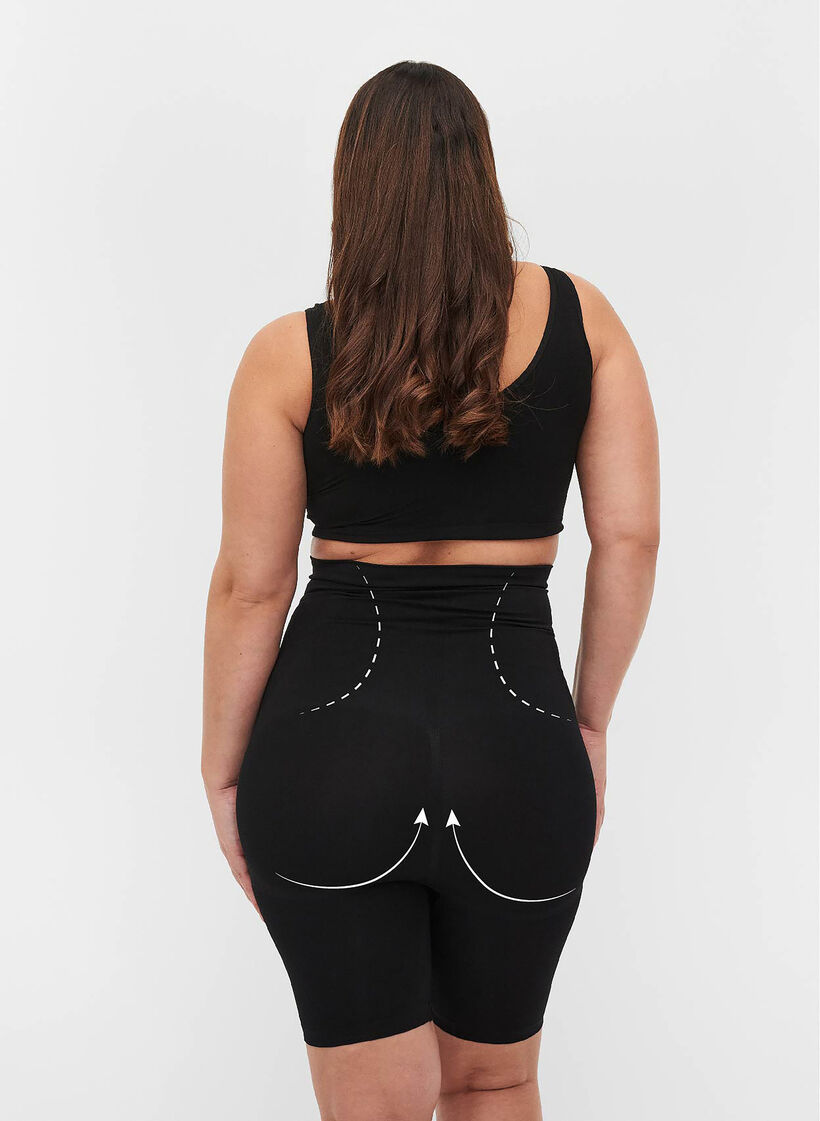 Shapewear shorts met hoge taille, Zwart, Model image number 1