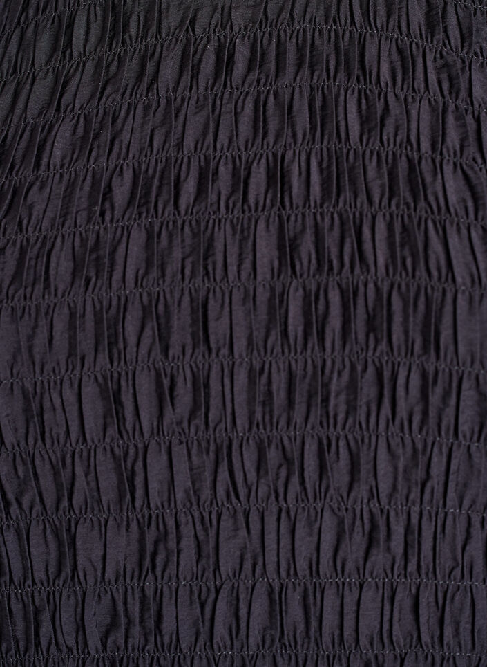 Blouse met smock en lange mouwen, Zwart, Packshot image number 2