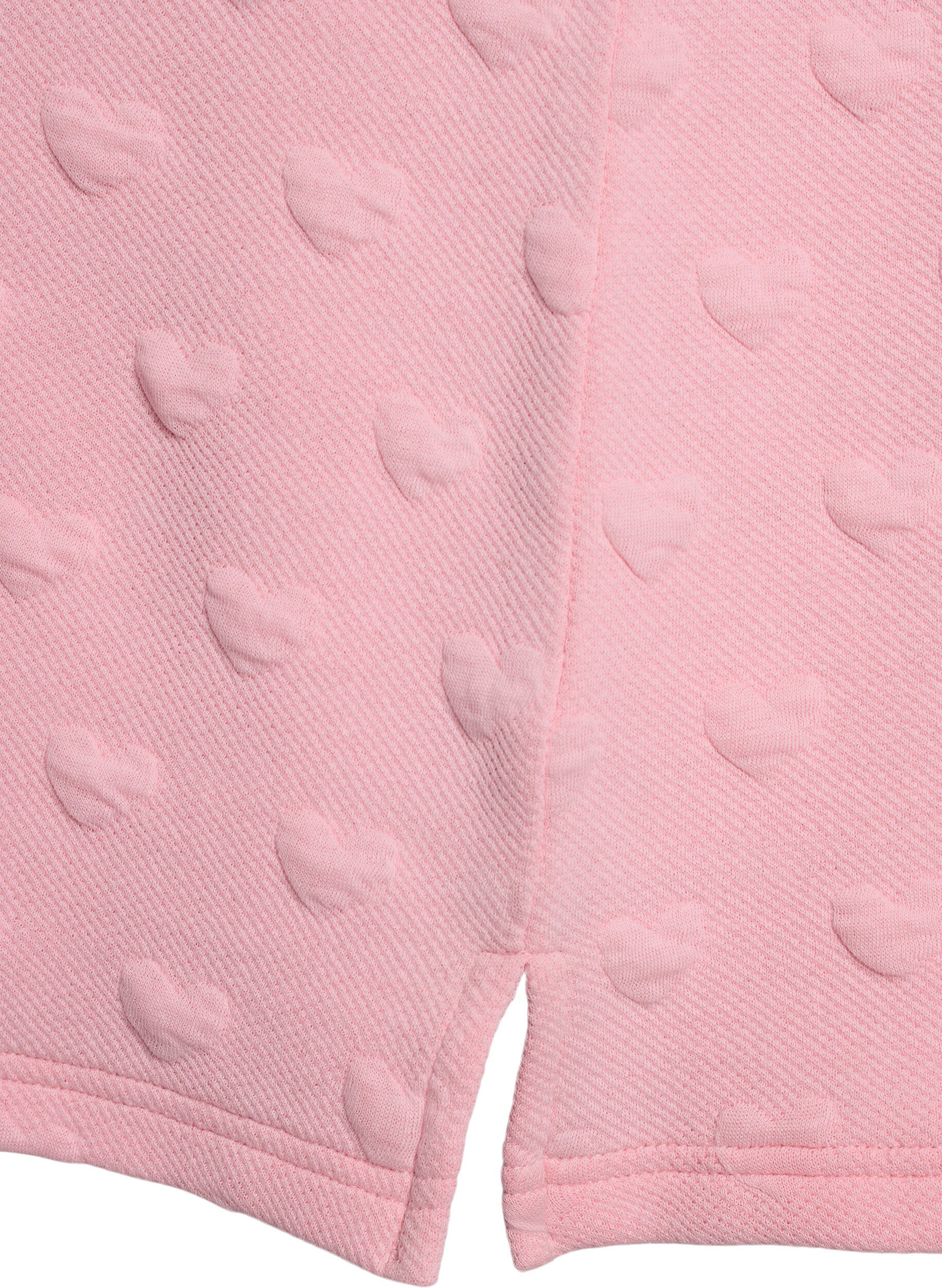 Zizzi T-shirt van embossen katoenen jersey, Roze, Packshot image number 3