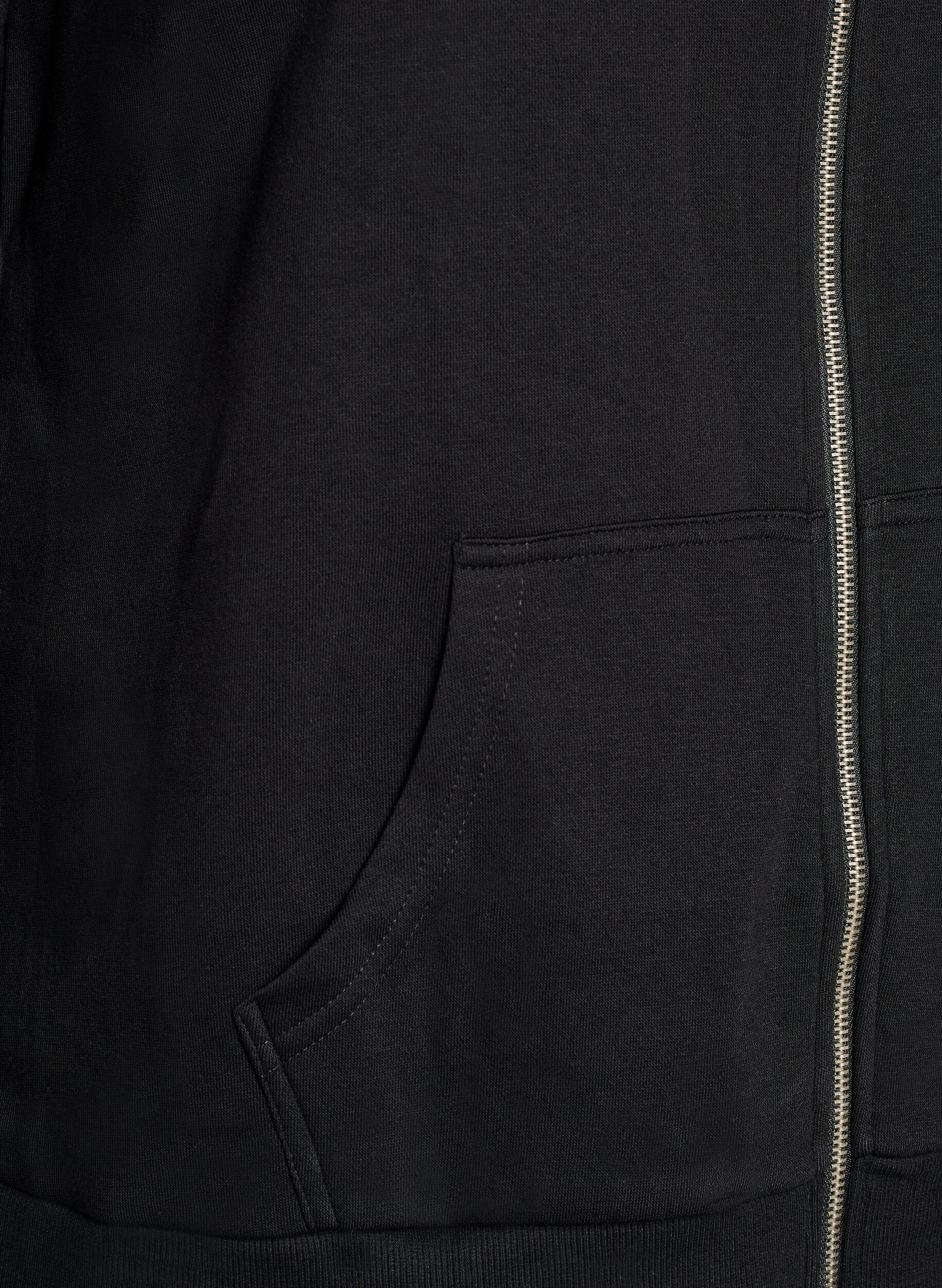 ZizziSweatvest met hoge kraag en rits, Zwart, Packshot image number 3